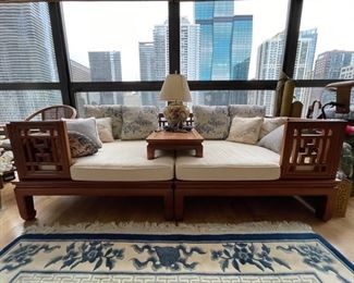 Vintage Chinese Rosewood Opium (Luo Han Bed) Daybed With Kang Table. Measures 80"W x 38" D. Photo 1 of 7.