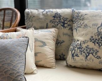 Throw Pillows. Vintage Chinese Rosewood Opium (Luo Han Bed) Daybed With Kang Table. Measures 80"W x 38" D. Photo 7 of 7.