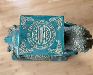 Vintage Ornate Chinese Elephant Garden Stools - 2 Available. Each measures 21" H x 9" W x 21" H. Photo 3 of 6.