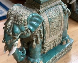 Vintage Ornate Chinese Elephant Garden Stools - 2 Available. Each measures 21" H x 9" W x 21" H. Photo 1 of 6.