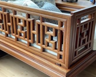 Vintage Chinese Rosewood Opium (Luo Han Bed) Daybed With Kang Table. Measures 80"W x 38" D. Photo 4 of 7.