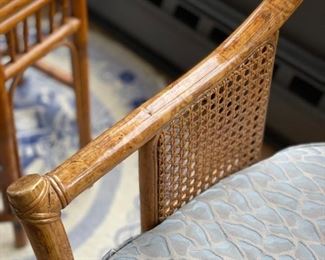 Vintage Chinese Bamboo, Rattan & Cane Side Chair. Measures 25" x 24" x 31"H. Photo 5 of 5.