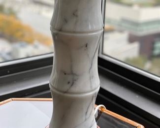 Carrera Marble Faux Bamboo Table Lamp - 2 Available. Measures 21" H. Photo 2 of 2.