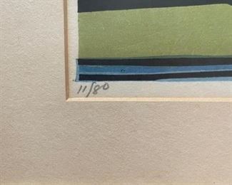 Chinese Lithograph Signed and Numbered by Artist. Overall Measurement: 21" x 17." Measurement of art without frame: 16" x 12". Photo 2 of 5.