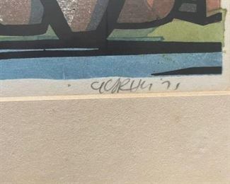 Chinese Lithograph Signed and Numbered by Artist. Overall Measurement: 21" x 17." Measurement of art without frame: 16" x 12". Photo 4 of 5.