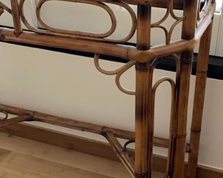 Vintage Bamboo Console with Glass Top. Measures 37" W x 32" H x 17" D. Photo 2 of 4.