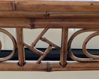 Vintage Bamboo Console with Glass Top. Measures 37" W x 32" H x 17" D. Photo 4 of 4.