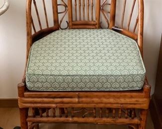 Vintage Brighton-Style Bamboo Chair with Cane Seat. Measures 22" W x 34.5" H; Seat Height: 18". Photo 1 of 5.