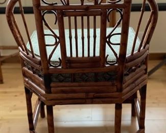 Vintage Brighton-Style Bamboo Chair with Cane Seat. Measures 22" W x 34.5" H; Seat Height: 18". Photo 2 of 5.