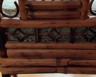 Vintage Brighton-Style Bamboo Chair with Cane Seat. Measures 22" W x 34.5" H; Seat Height: 18". Photo 3 of 5.