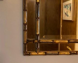 Faux Bamboo Wood Mirror. Measures 48" x 36". Photo 2 of 2.