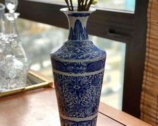 Chinese Chinoiserie Vase. Measures 15"H x 6" W. Photo 1 of 5.