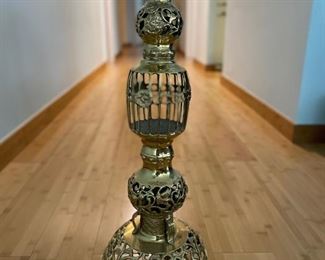 Ornate Brass Candleholder. Measures 22" H and 9" D at the base. Photo 1 of 2.