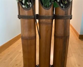 Trio of Bamboo Vases with Stand. Measures 34" H x 16" W. Photo 2 of 2.