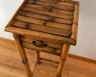 Vintage Bamboo Side Table. Measures 12" W x 12" D x 37" H. Photo 2 of 4.