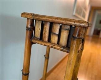 Vintage Bamboo Side Table. Measures 12" W x 12" D x 37" H. Photo 3 of 4.