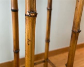 Vintage Bamboo Side Table. Measures 12" W x 12" D x 37" H. Photo 4 of 4.