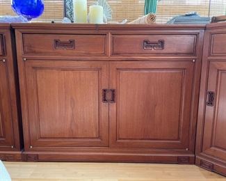 Vintage Custom-Made Teak Cabinet - 2 available. Each measures 42" W x 19" D x 33" H. Photo 1 of 2.