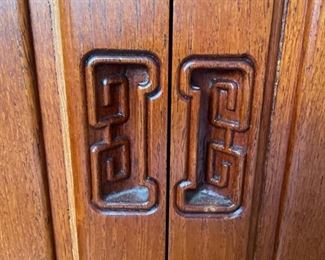 Vintage Custom-Made Teak Cabinet - 2 available. Each measures 42" W x 19" D x 33" H. Photo 2 of 2.
