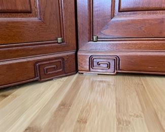 Vintage Custom-Made Teak Corner Cabinet. Measures 20"W x 37" D x 33" H. Photo 4 of 4.