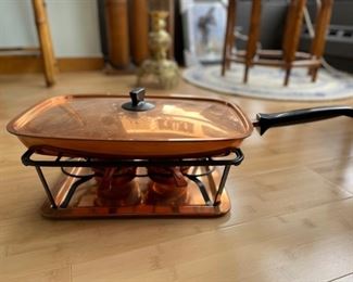 Japanese Copper Tamagoyaki Omelette Pan With Lid and Warming Tray. Photo 1 of 4.