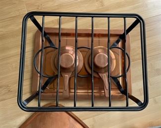 Japanese Copper Tamagoyaki Omelette Pan With Lid and Warming Tray. Photo 4 of 4.