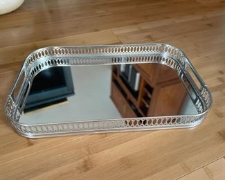 Mirrored Silver Tray. Photo 1 of 2.
