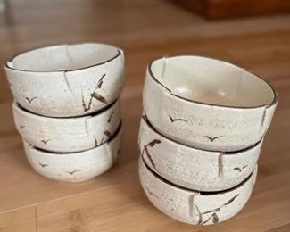 Set of 6 Glazed Earthenware Bowls. Photo 1 of 2.