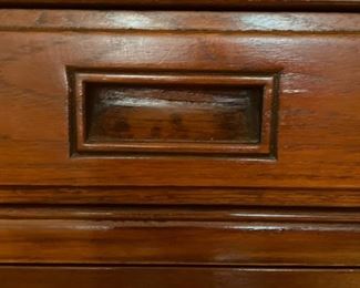Vintage Hand-Made Teak Dressing Table (or desk) with Bench and Mirror. Table measures 59" W x 20" D x 31" H with 24" H clearance. Photo 3 of 7.