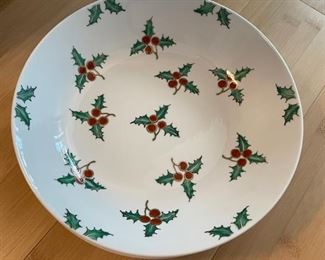 Vintage Limited Edition OverJoy Hong Kong Hand-Painted Holly China: 10" D Serving Bowls - 4 Available. Photo 2 of 7.