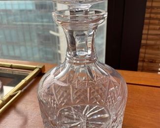 Cut glass decanter.