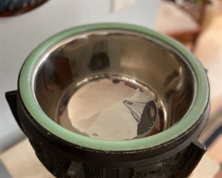 Carved Wood Ice Bucket. Photo 3 of 3. Vintage James Mont Faux Bronze Burmese Ice Bucket Barware Made Taiwan. Photo 4 of 4.