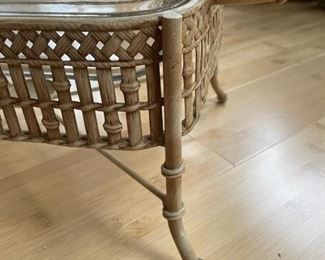 Vintage Faux Bamboo Rectangle Chafing Dish. Measures 9" x 14". Photo 2 of 2.