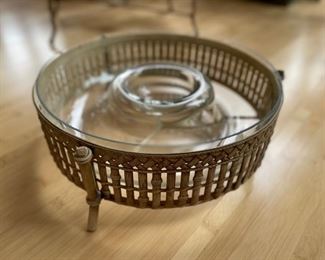 Vintage Faux Bamboo Shrimp Cocktail Server. Measures 12" D. Photo 1 of 2.