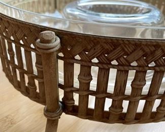 Vintage Faux Bamboo Shrimp Cocktail Server. Measures 12" D. Photo 2 of 2.