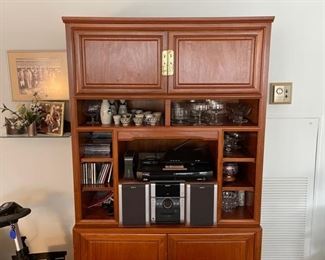 Vintage Custom Teak Bar Cabinet. Measures 40" W x 20" D x 76" H. Photo 2 of 3.