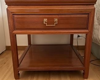 Custom Teak Side Tables - 2 Available. Each measures 22" x 22" x 22".