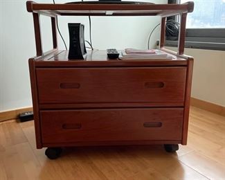 Vintage Custom Teak TV Stand. Measures 25" W x 18" D. Photo 1 of 2.