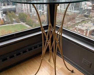 Vintage Bistro Table with Faux Bamboo Pedestal Base. Photo 1 of 3.