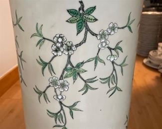 Vintage Hand-Painted OverJoy Porcelain Umbrella Stand. Photo 2 of 4.