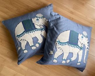 Silk Tapestry Elephant Pillows.