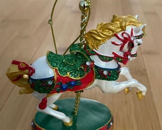 Danbury Mint Carousel Collection Christmas Ornament: Horse.