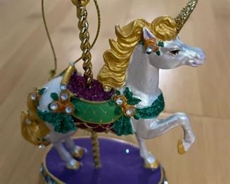 Danbury Mint Carousel Collection Christmas Ornament: Unicorn.
