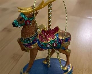Danbury Mint Carousel Collection Christmas Ornament: Reindeer.