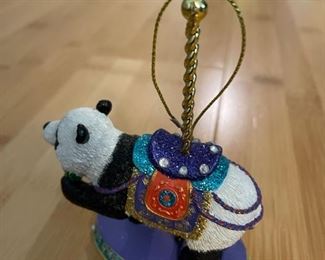 Danbury Mint Carousel Collection Christmas Ornament: Panda Bear.