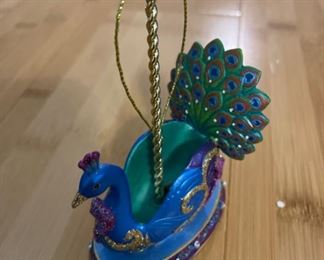 Danbury Mint Carousel Collection Christmas Ornament: Peacock.