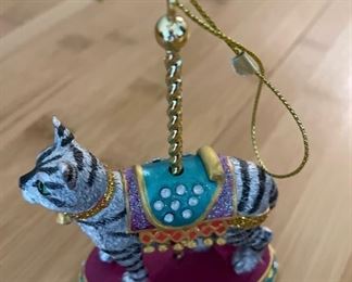 Danbury Mint Carousel Collection Christmas Ornament: Cat.