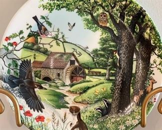 Limited Edition Davenport Pottery Company Otters at Play Plate Set - 8 available. Sold with Display Racks. Photo 2 of 9.