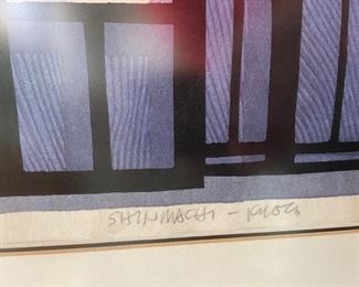 Vintage Woodcut. Signed and numbered by Artist. Measures 22" x 24". Photo 3 of 4.