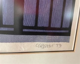 Vintage Woodcut. Signed and numbered by Artist. Measures 22" x 24". Photo 4 of 4.